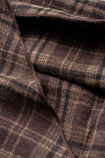 Plaid Print Contrast Asymmetrical Skirt