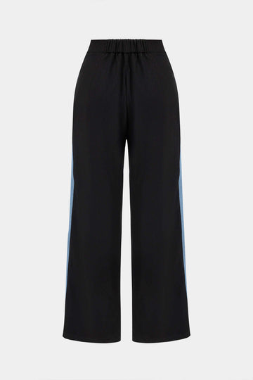 Patchwork Detail Wide Leg Trousers