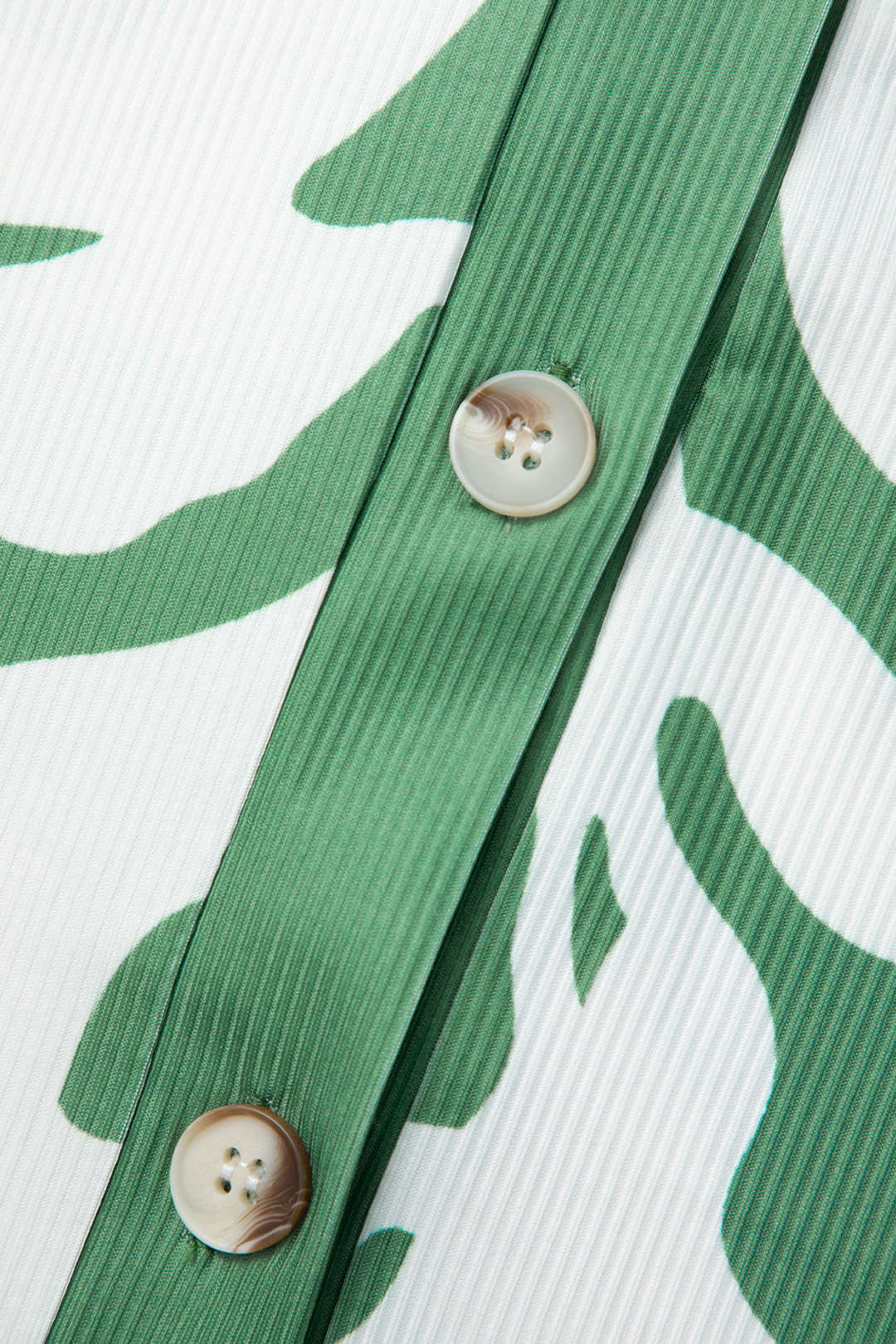 Printed Button Up Collar Rib Knit Maxi Dress