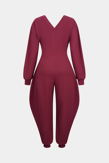 V-Neck Long Sleeve Jumpsuit
