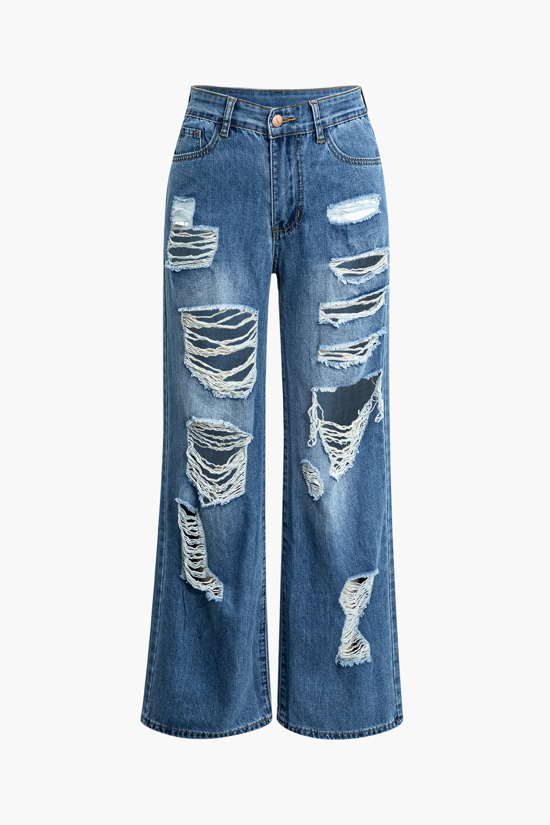 Fade Ripped Straight Leg Jeans