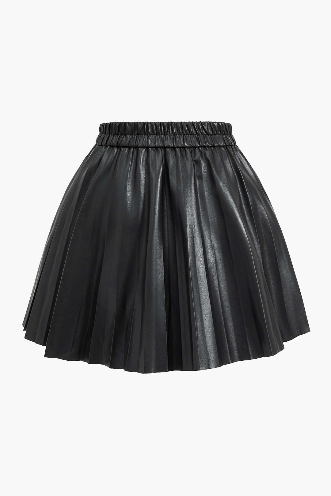 Faux Leather Ruched Skirt