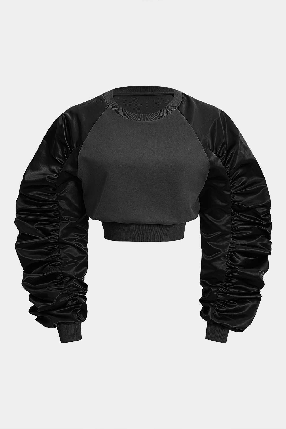 Ruched Patchwork Long Sleeve Sweatshirt