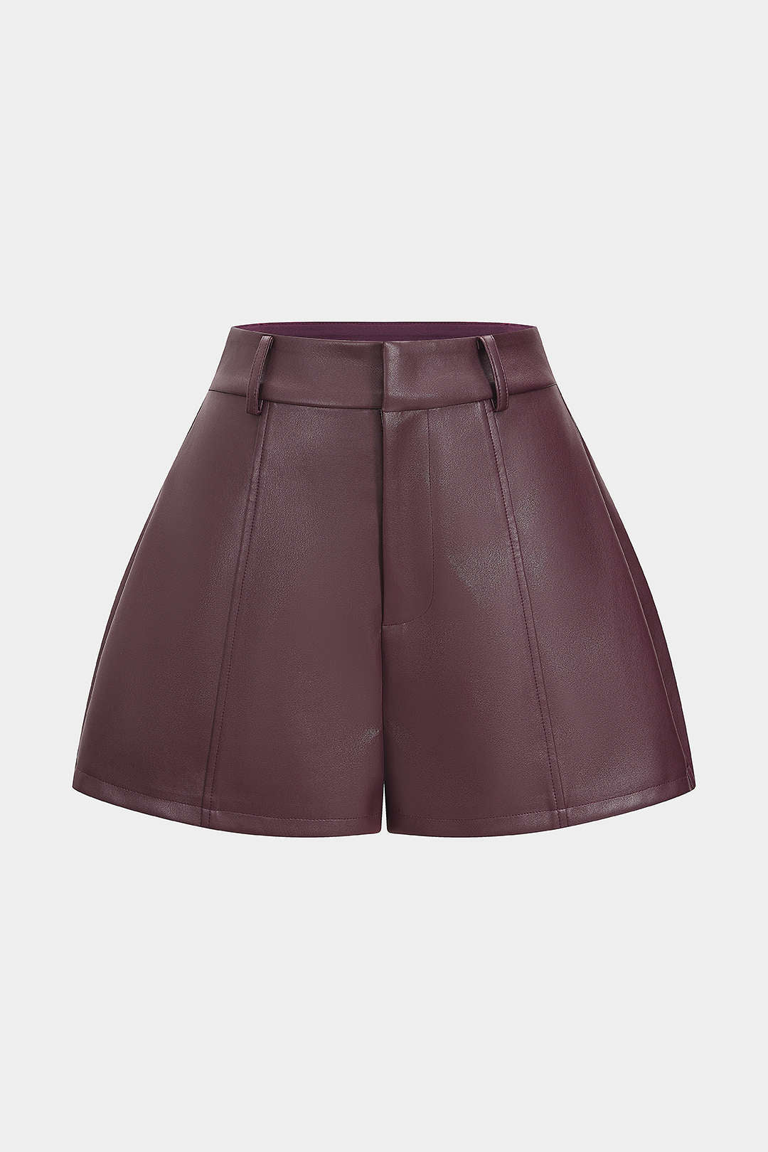 Faux Leather High Waist Wide Leg Shorts