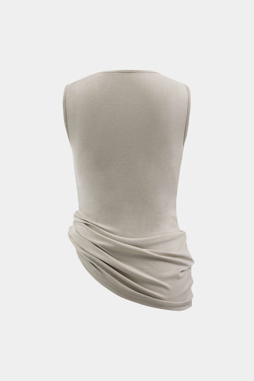 Asümmeetriline kate kaelusega, ruched tanktop