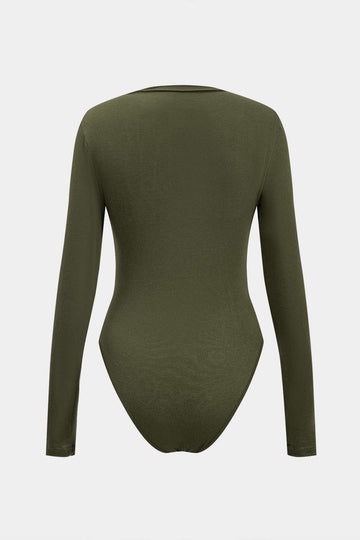 Knit Ruched Long Sleeve Bodysuit