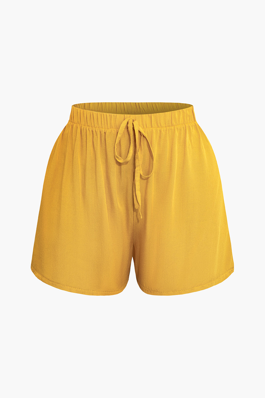 One-Shoulder Smocked Crop Top And Drawstring Shorts Set