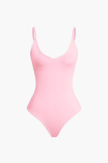 Basic põimitud lipsuga V-kaelusega Cami Bodysuit