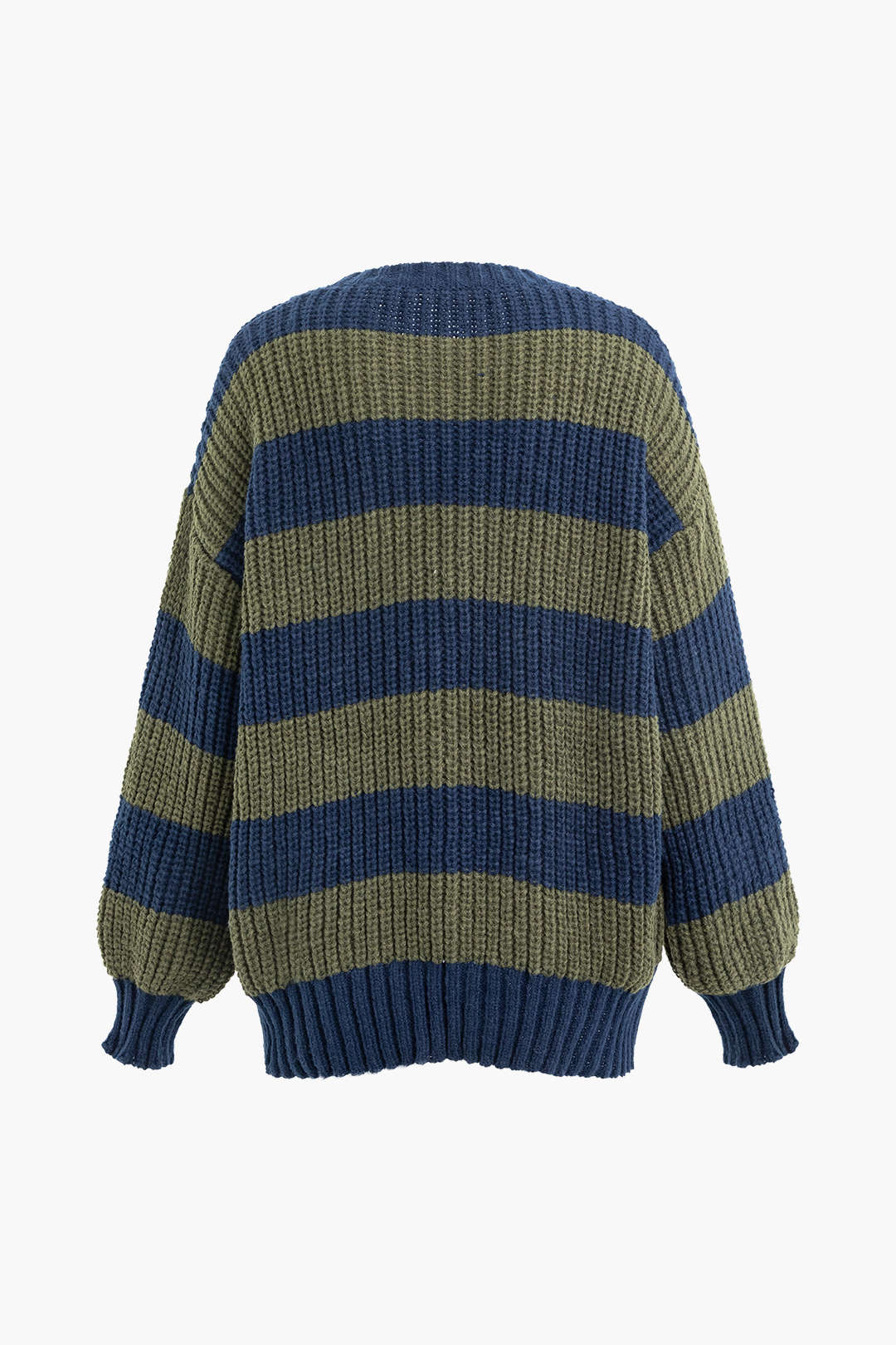 Contrast Stripe Round Neck Sweater