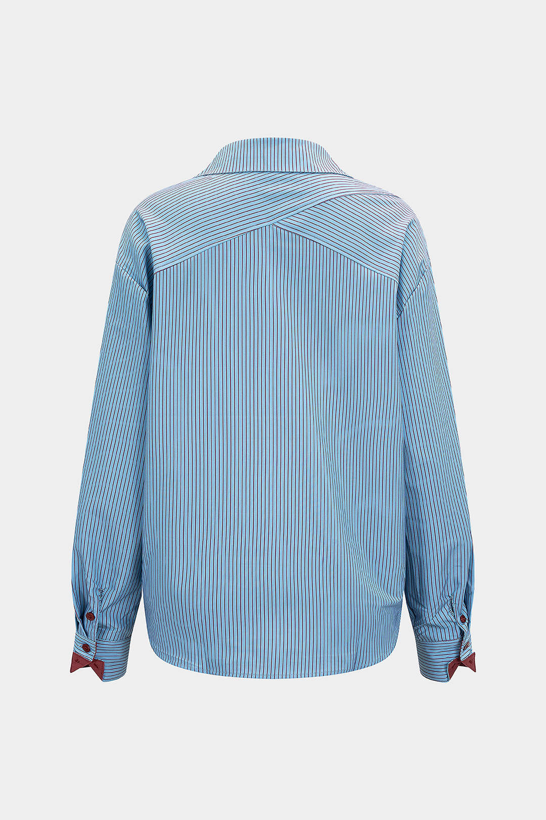 Stripes Contrast Print Button Long-Sleeve Shirt