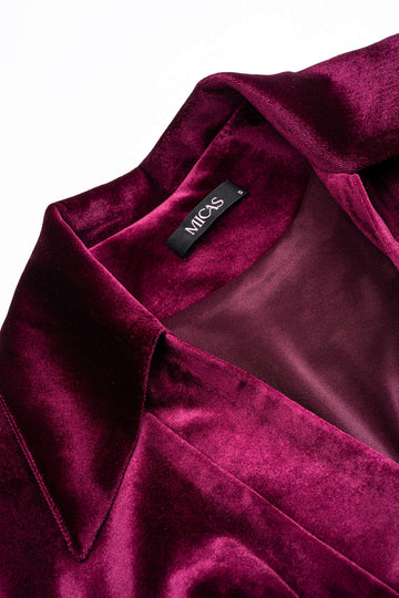 Metallic Button Zipper Shoulder Pads Long-Sleeve Top And Skirt Set