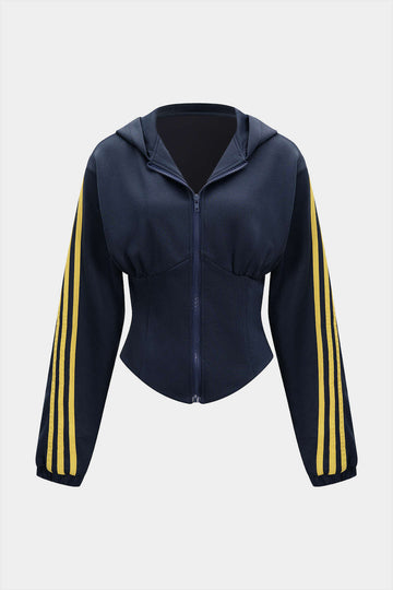 Contrast Zipper Hoodie