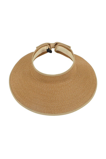 Foldable Straw Wide Brim Roll Up Beach Visor Hat