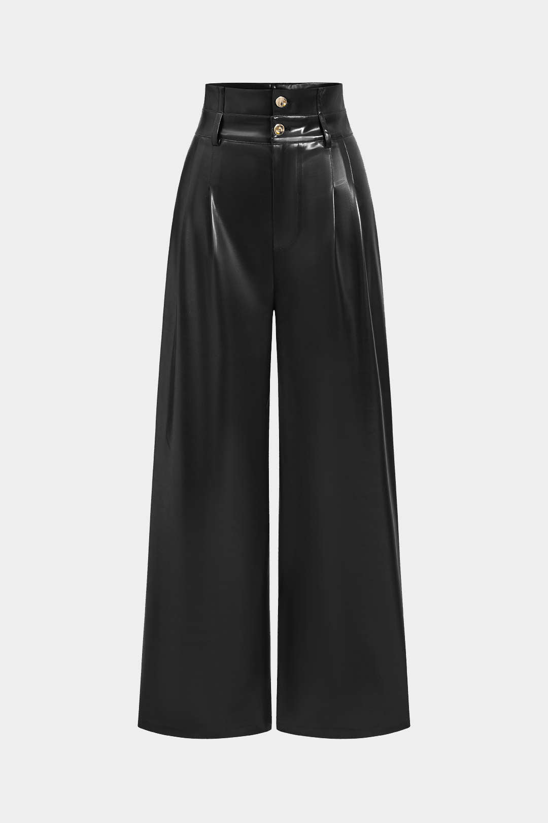 Faux Leather High Waist Trousers