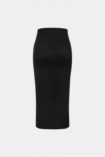 Pothook Detail Slit Midi Skirt