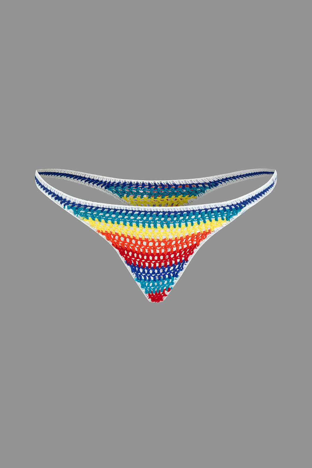 Rainbow Stripe Crochet Bikini Set