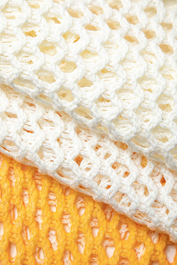 Contrast Slit Crochet Tank Knit Dress