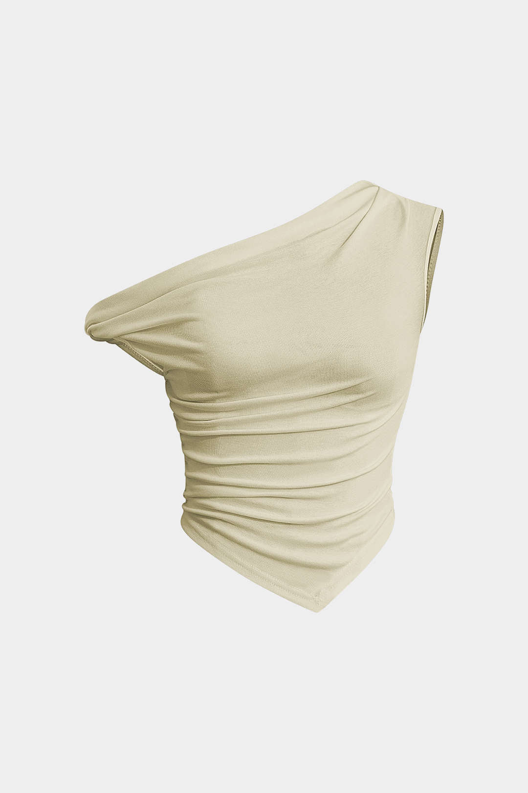 Basic Asymmetrical Twist Ruched T-särk