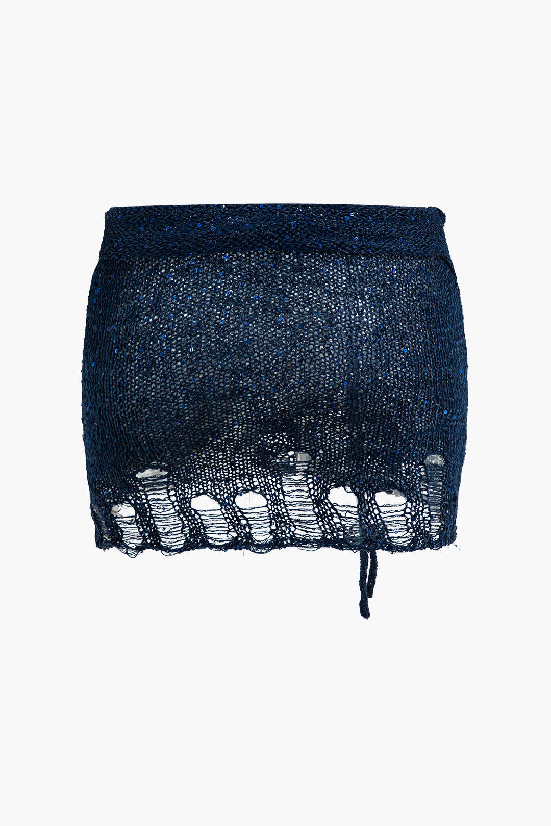 Crochet Crop Top and Mini Skirt Three-Piece Set