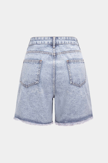 Denim High Taille zerrissen Shorts