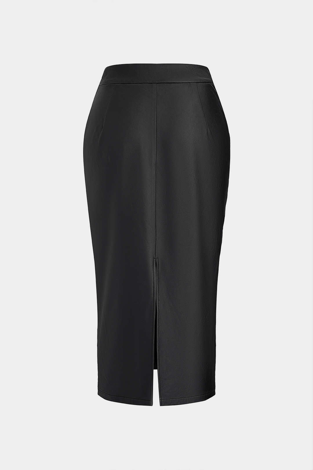 Faux Leather Quilted Patchwork Zipper Split Skirt