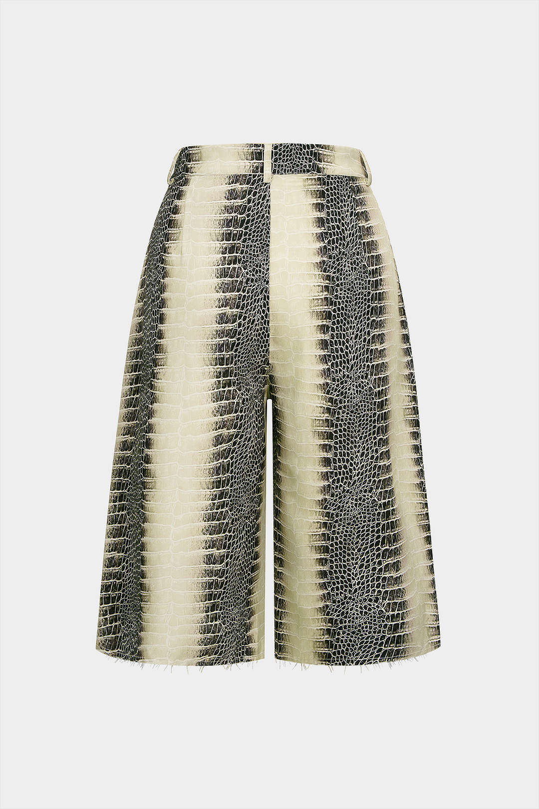 Snake Skin Print Straight Leg Shorts
