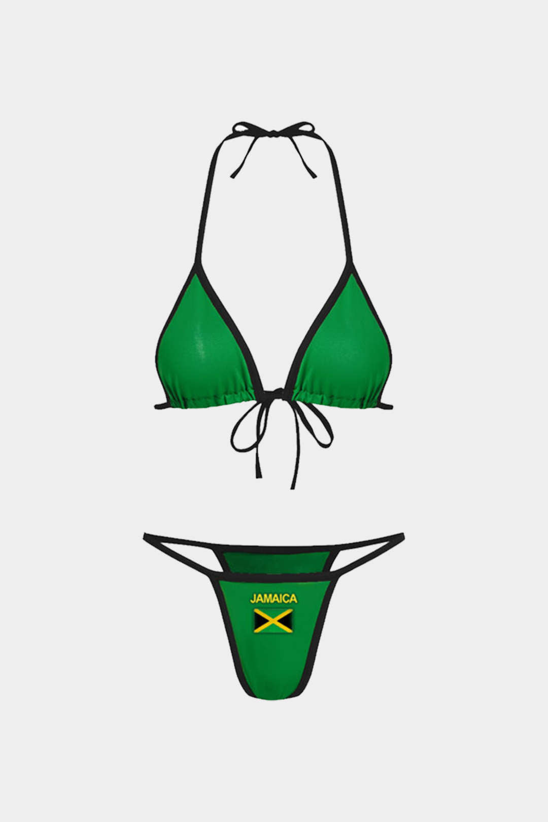 Ensemble de bikini de contraste brodé de Jamaïque