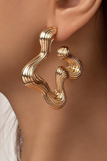 Warped Textured Metal Earrings