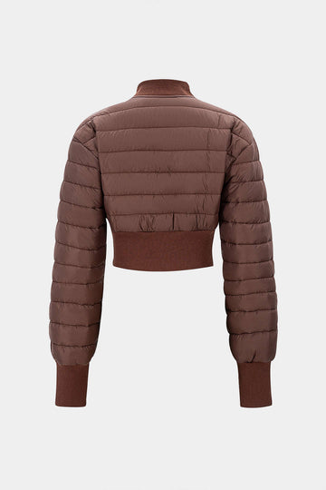 Patchwork Zipper Puffer