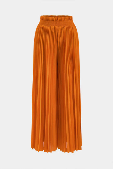 Halter Neck Ruffle Tube Top And High Waist Pleated Wide Leg Trousers Set