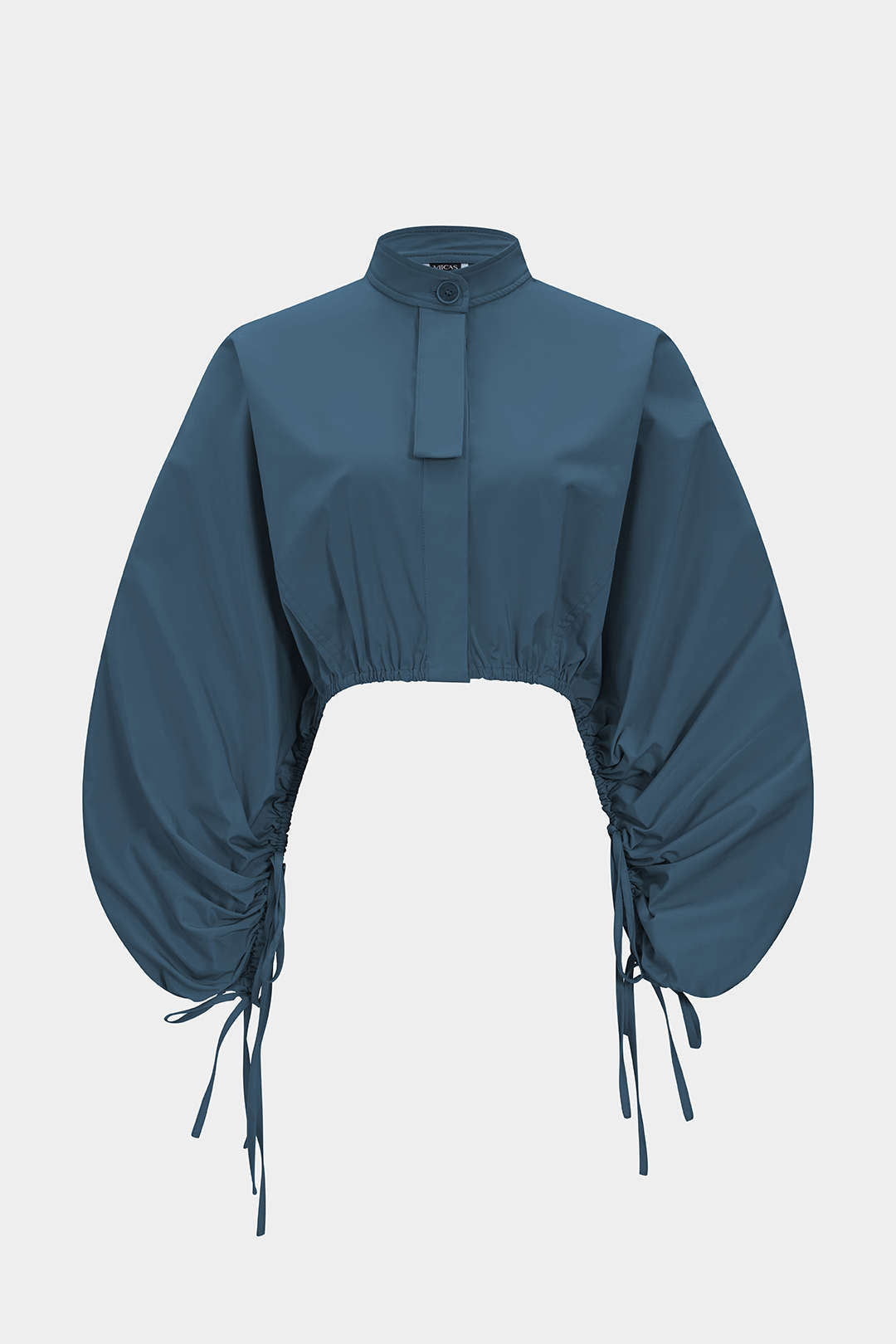 Tie-Up Ruched Long-Sleeve Jacket