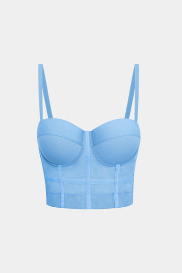 Mesh underwire bustier top