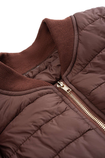 Patchwork Zipper Puffer