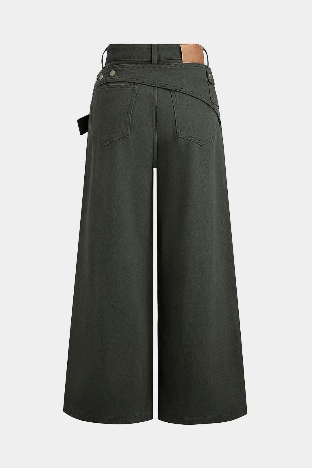 Denim Asymmetrical Wide Leg Jeans