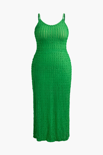 Plus Size Textured Slip Maxi Dress