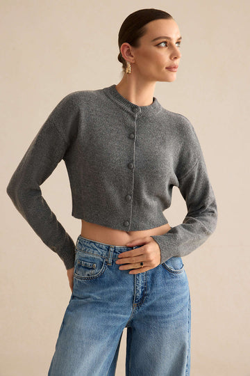 Button Sweater Long-Sleeve Top