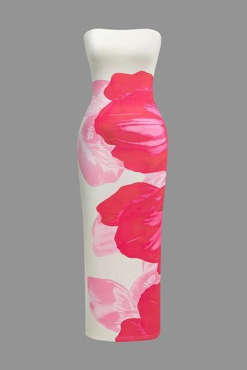 Bloemprint Strapless MIDI -jurk