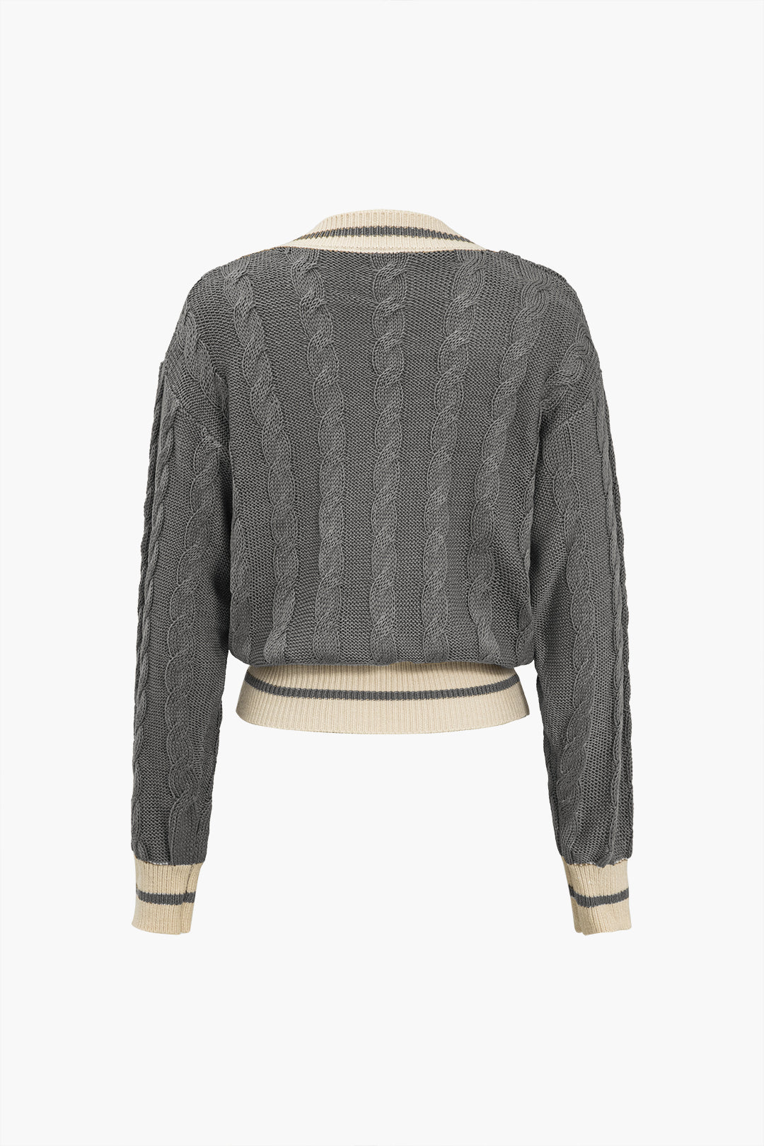 Bloc de couleur Print Button Pull Sweater