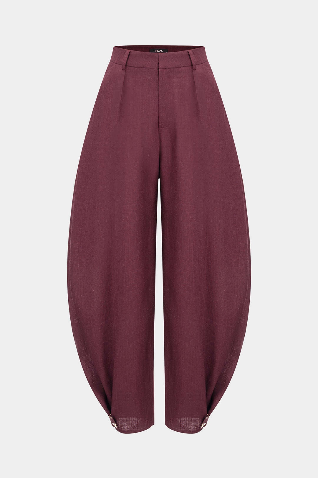 Linen Solid Barrel Trousers