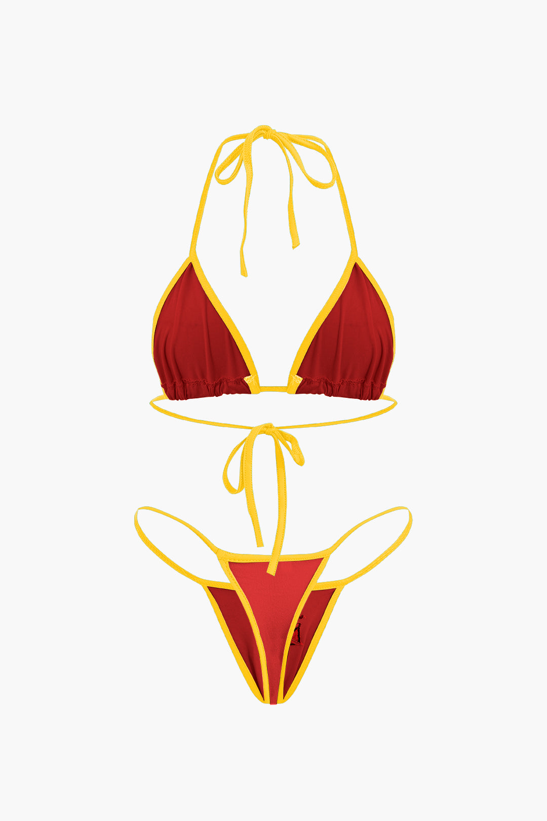 JAMAICA Embroidered Contrast Bikini Set