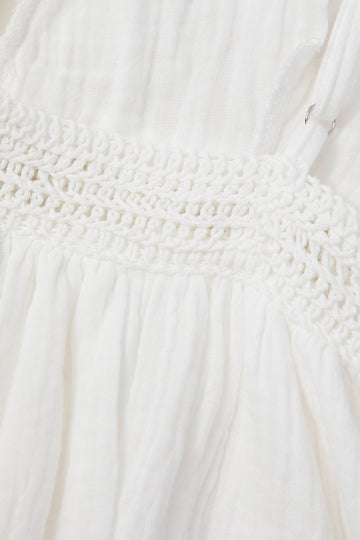 V-neck Crochet Detail Maxi Dress
