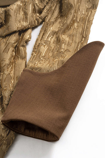 Metallic Button Ripped Patchwork Long Sleeve Bodysuit