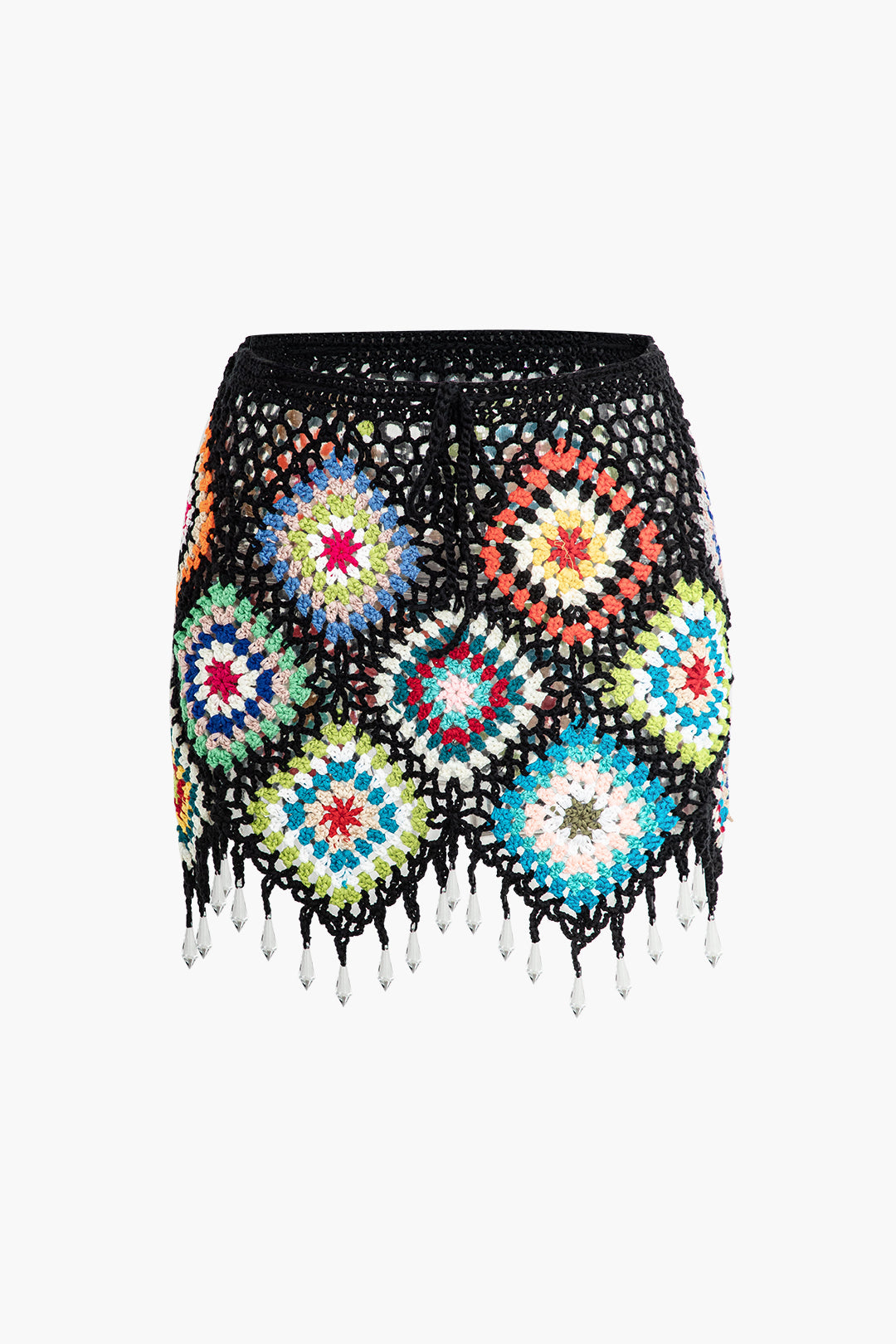 Contrast Crochet Mini Skirt