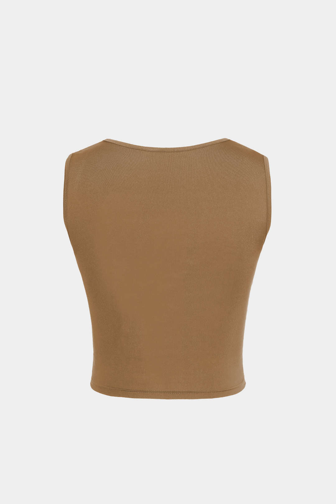 Basic cropped tanktop met vierkante hals