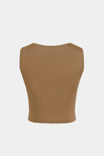 Basic Square Neck Cropped Tank Top