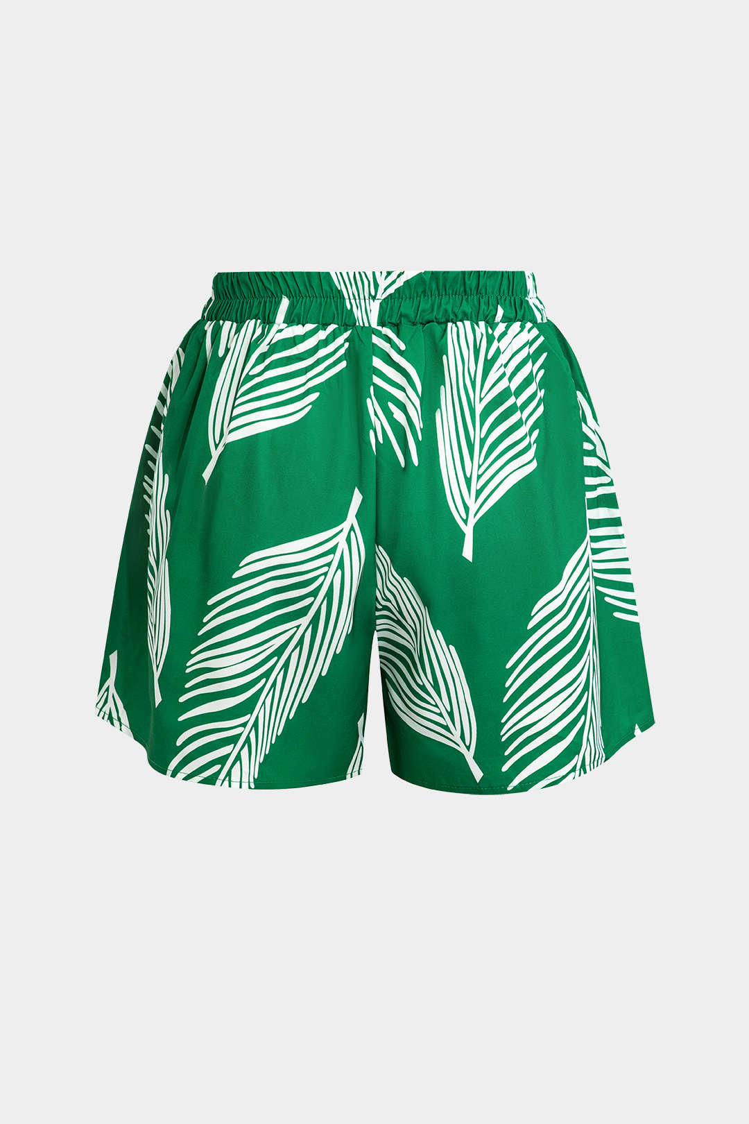 Leaf Print String String Shorts komplekt