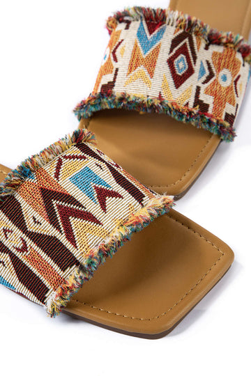 Bohemian Geometric Print Slippers