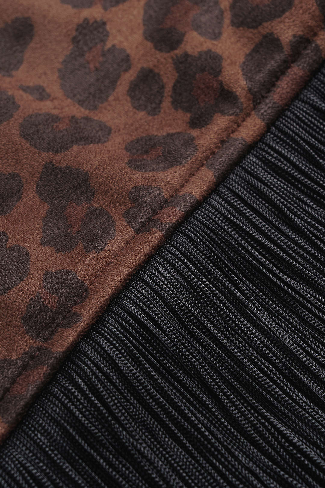 Leopard Print Suede Round Neck Fringe Asymmetrical Maxi Dress