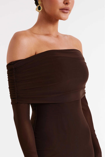 Wraped Off Shoulder Maxi Dress