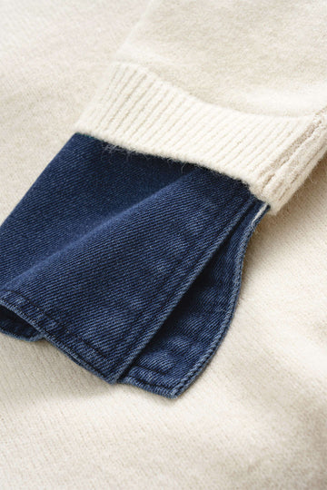 Sweater Patchwork Long-Sleeve Top